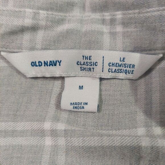 Womans Old Navy Gray Plaid The Classic Shirt Button Down - Picture 8 of 11